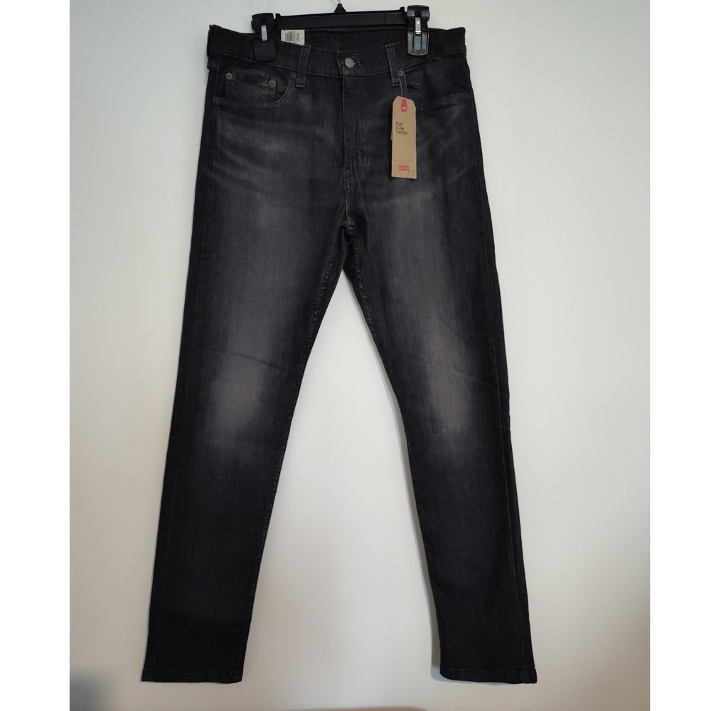 Levis 512 Slim Taper Jeans Mens 33x34 Black Advanced Stretch Denim 288330477